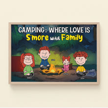 Load image into Gallery viewer, Personalized Family Canvas Print - Camping S&#39;more With Family
