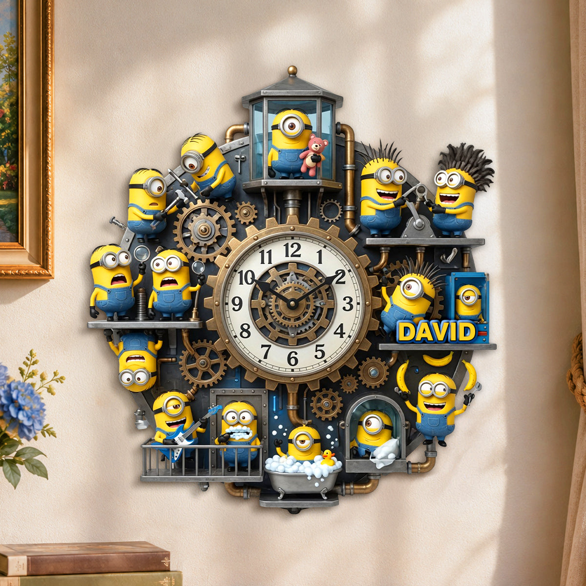 Banana Buddies Acrylic Hanging Wall Clock - Personalized Gift for Fun Lovers