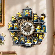 Load image into Gallery viewer, Banana Buddies Acrylic Hanging Wall Clock - Personalized Gift for Fun Lovers
