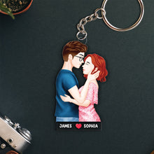 Load image into Gallery viewer, Custom Personalized Couple Keychain - James &amp; Sophia Keychains PopCulturePrints
