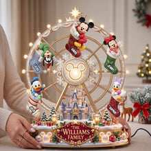 Load image into Gallery viewer, “Bring the Magic Home” - Kids In Christmas Sock Ferris Wheel Acrylic Light Box - Personalized Christmas Gifts
