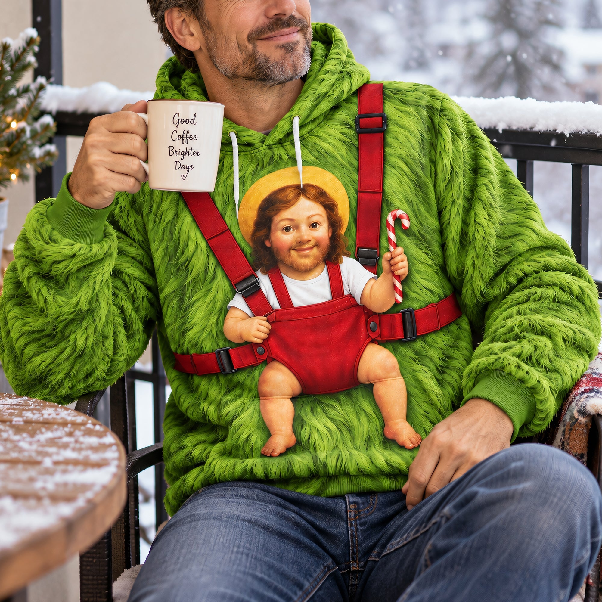 “Celebrate Joy with the Fun Newborn Jesus Carrier 3D Shirt” - Personalized Gifts for Christians