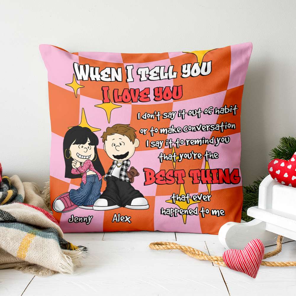 Personalized Y2K Style Couple Square Pillow Pillow PopCulturePrints