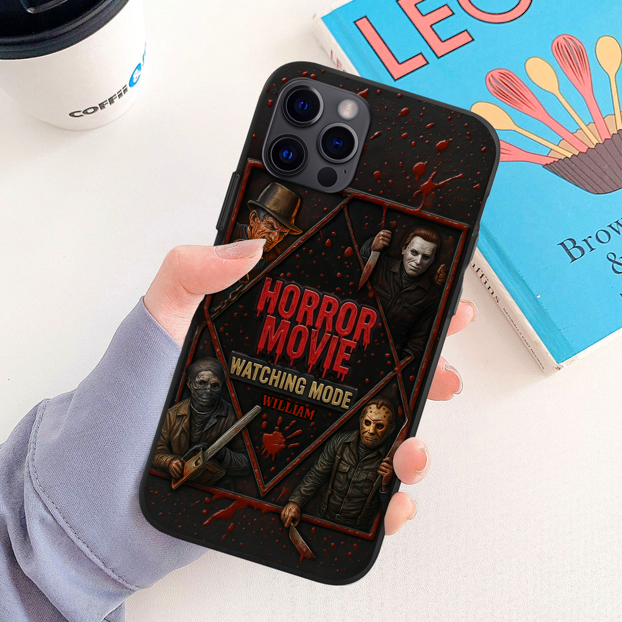 "Prepare for the Thrills!" - Personalized Horror Characters Phone Case - Unique Gift for Horror Movie Aficionados Phone Case PopCulturePrints
