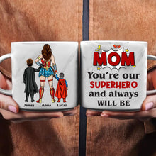 Load image into Gallery viewer, You&#39;re Our Superhero - Personalized Marble Mug for Mom, Grandma, and Special Women Marble Mug PopCulturePrints
