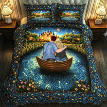 Load image into Gallery viewer, Love on the Water: Personalized Couple Quilt Bedding Set Blanket PopCulturePrints
