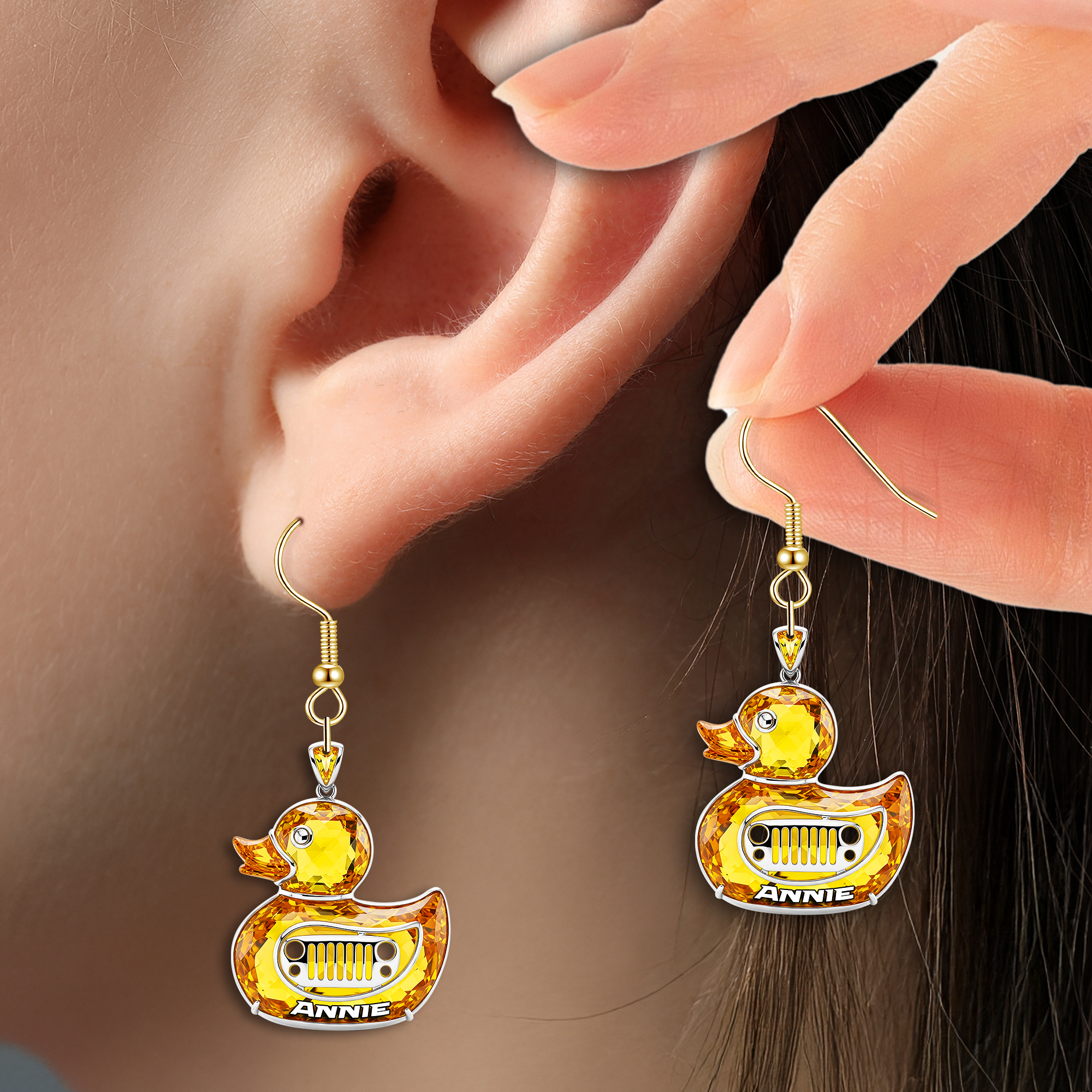 Fun Duck Earrings - The Perfect Personalized Gift for Off-road Girls Earrings PopCulturePrints