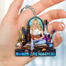 Load image into Gallery viewer, Personalized Book Lover Keychain - Magical Reading Gift Keychains PopCulturePrints
