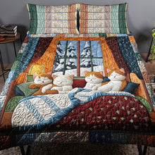 Load image into Gallery viewer, Cozy Cat Christmas Quilt Bed Set - Perfect Gift for Cat Lovers
