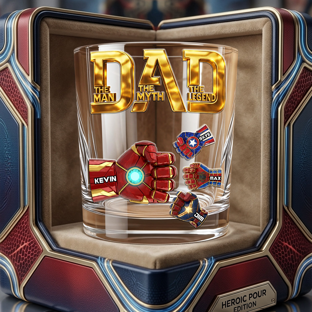 Dad: The Man, The Myth, The Legend - Personalized Glass Mug for Dad Glass PopCulturePrints