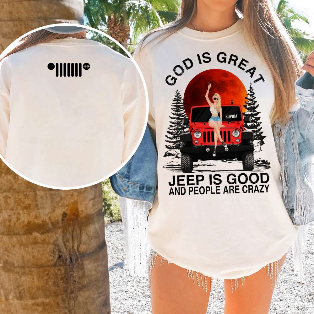 Personalized Jeep God Is Great Jeep Is Good Graphic T-Shirt