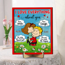 Load image into Gallery viewer, Personalized Couple&#39;s Wood Sign - I Love Everything About You Wood Sign PopCulturePrints
