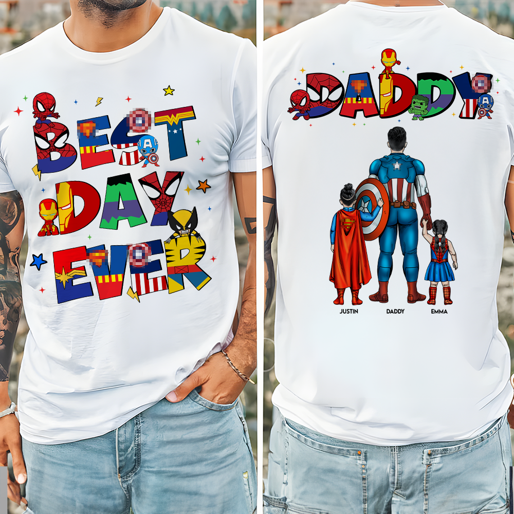 The Ultimate Best Dad Ever Shirt - Customizable Gift for Dads and Grandpas Shirts PopCulturePrints