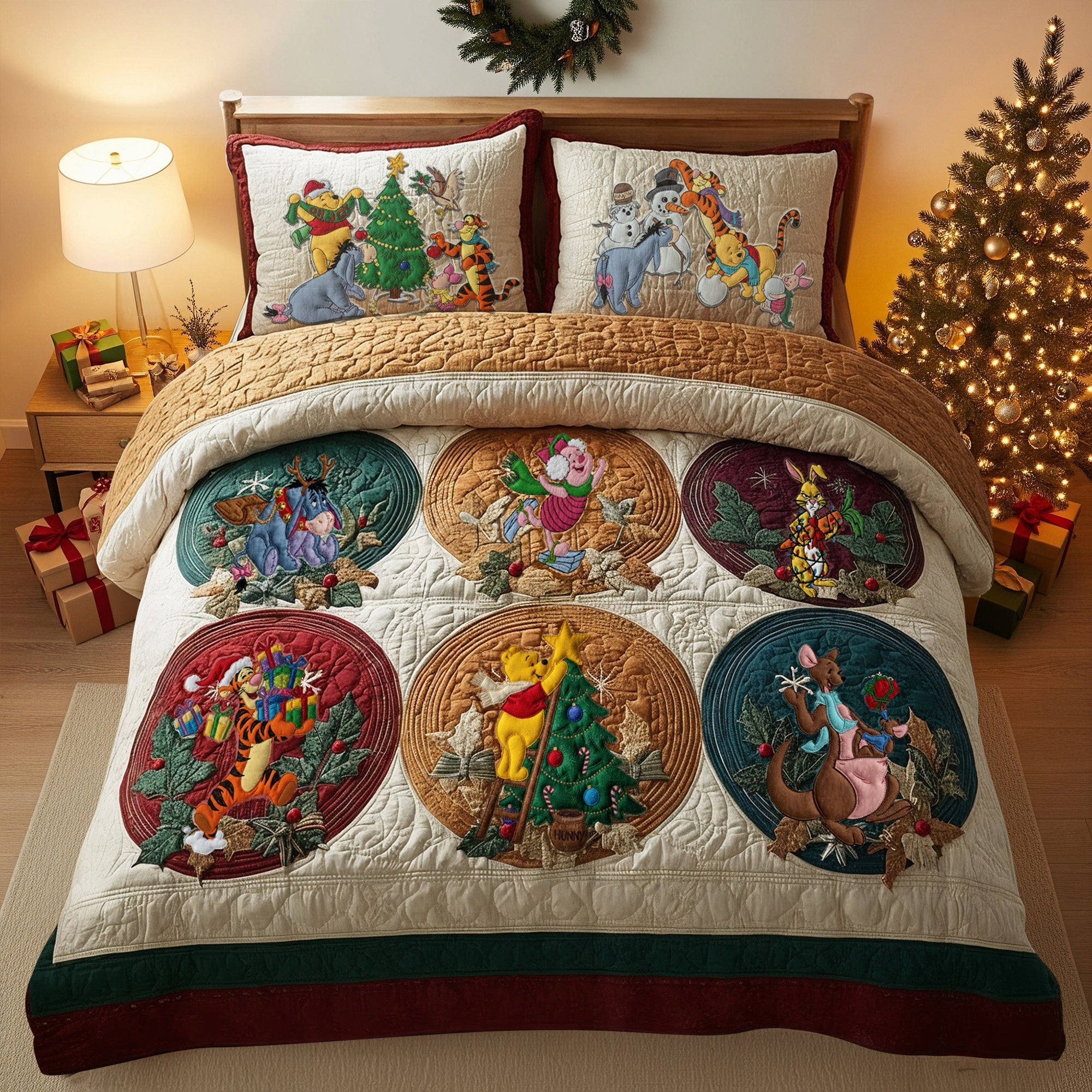 Spread Holiday Cheer with the Cute Christmas Gang Quilt Bed Set - Personalized Gifts for Movie Fans! Bedding Set PopCulturePrints