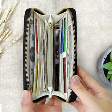 Load image into Gallery viewer, “Treasured Memories in Every Gem” - Personalized Leather Long Wallet for Mom and Grandma Leather Long Wallet PopCulturePrints
