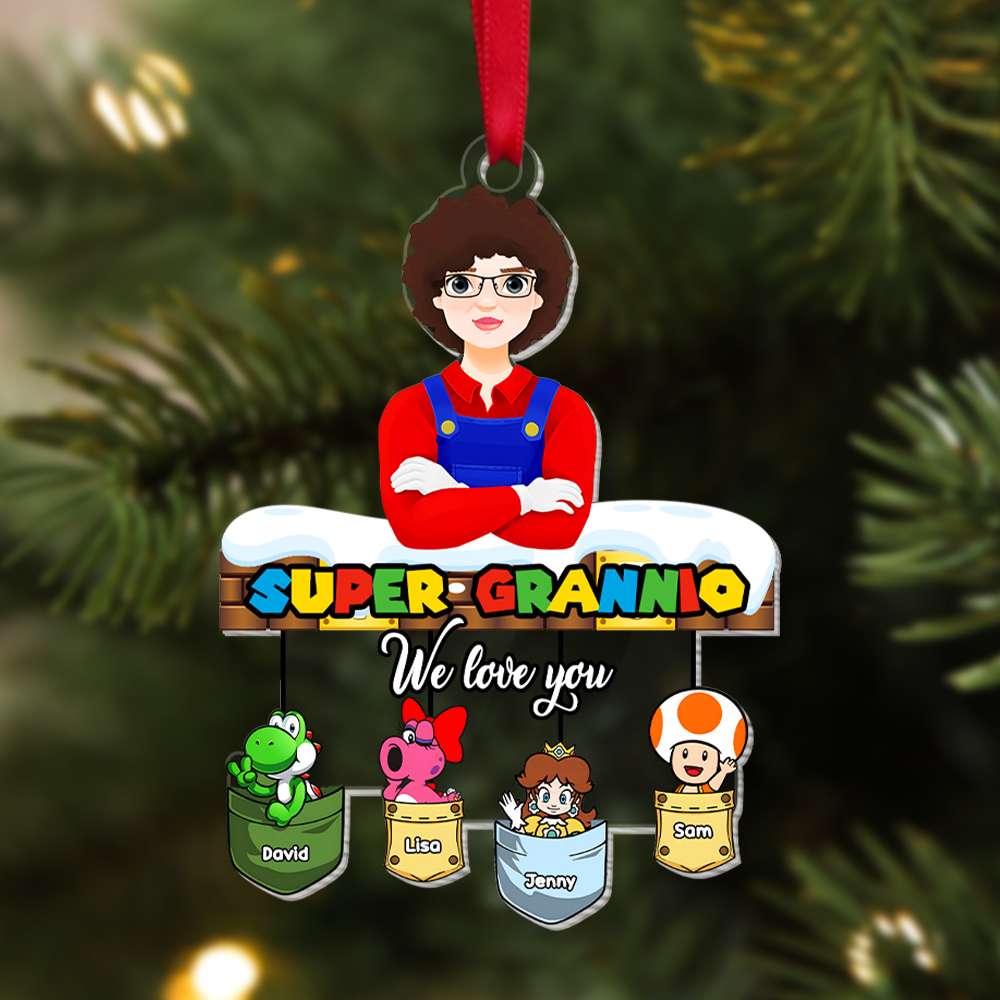 Custom Super Grannio Christmas Acrylic Ornament Ornament PopCulturePrints