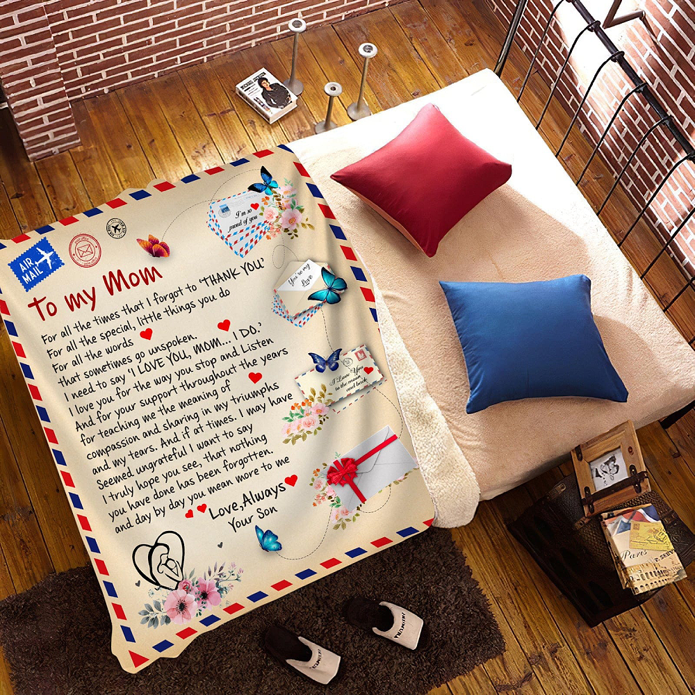 Heartfelt Letter to Mom Personalized Christmas Blanket Blanket PopCulturePrints