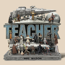 Load image into Gallery viewer, Best Teacher In The Galaxy - Personalized Teacher Acrylic Plaque Shaped Plaques PopCulturePrints
