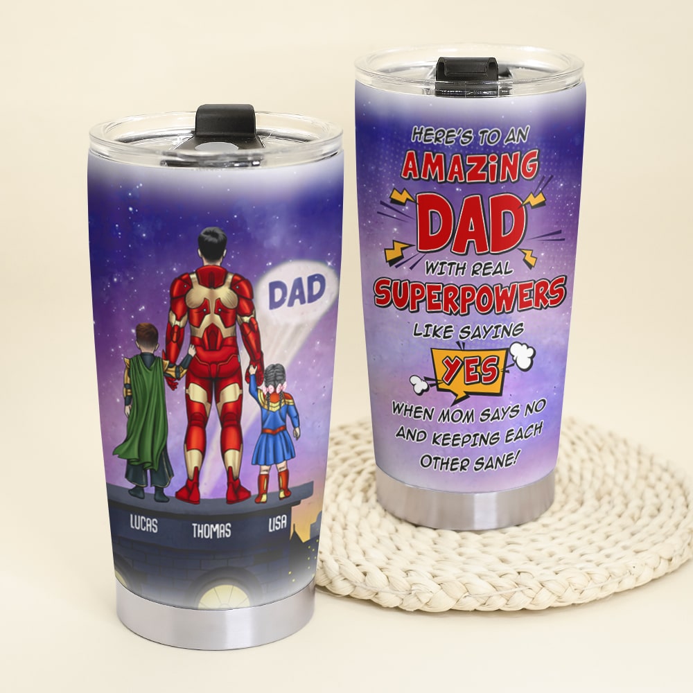 Super Dad Personalized Tumbler - Custom Gift for Father's Day