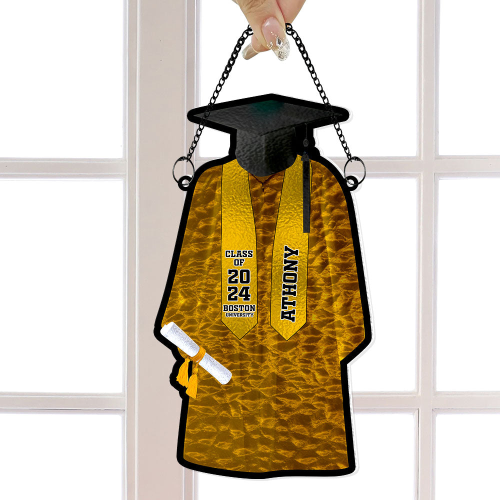 Personalized Graduation Gown Suncatcher Ornament - Customizable 2024 Gift Suncatcher PopCulturePrints
