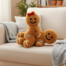 Load image into Gallery viewer, Cute Gingerbread Couple Pillow - Personalized Gift for Couples Pillow PopCulturePrints
