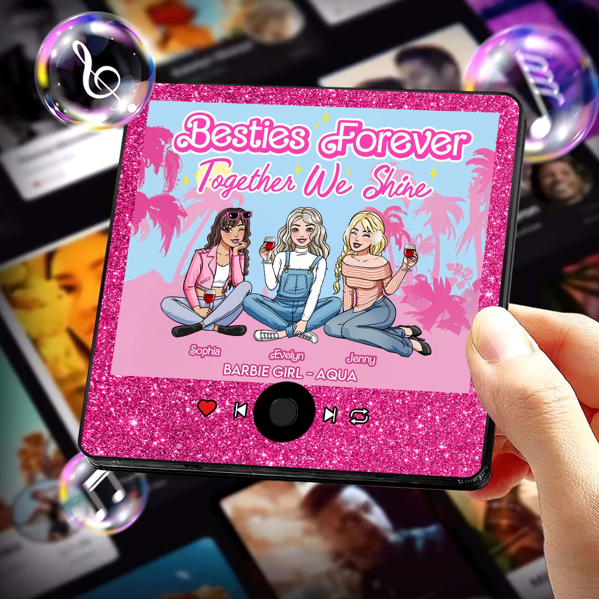 Customized Best Friends Music-Themed Fridge Magnet Fridge Magnet PopCulturePrints