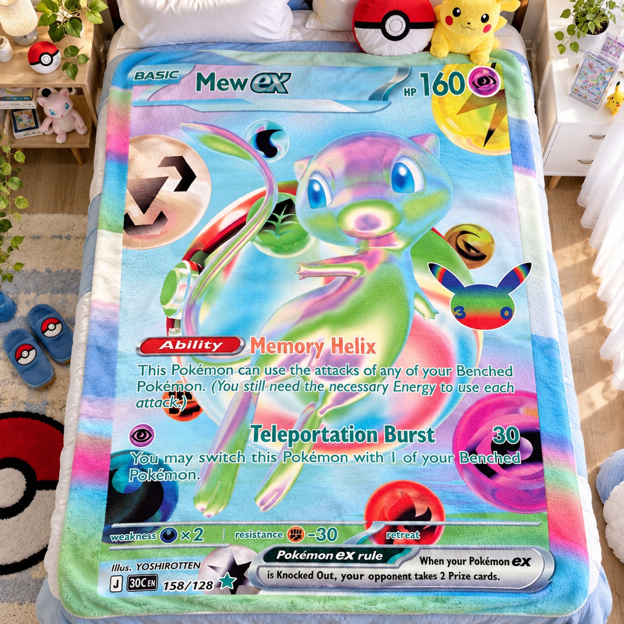 Celebrate Your 30th Anniversary with a Touch of Magic - Custom Creature Game Card Blanket - Perfect Gift for Fans of All Ages