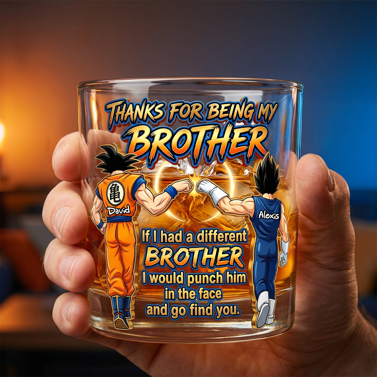 Thanks for Being My Brother - Ultimate Warriors Brothers Drinking Glass - Personalized Gift for Brothers