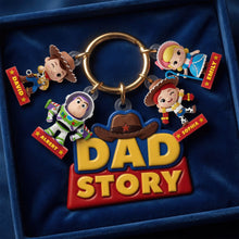 Load image into Gallery viewer, "Dad's Adventure Awaits!" - Personalized Lovely Characters Acrylic Tag Keychain - Gift for Dads, Grandpas, and More Keychains PopCulturePrints
