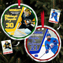 Load image into Gallery viewer, Personalized Ice Hockey Christmas Ornament Ornament PopCulturePrints
