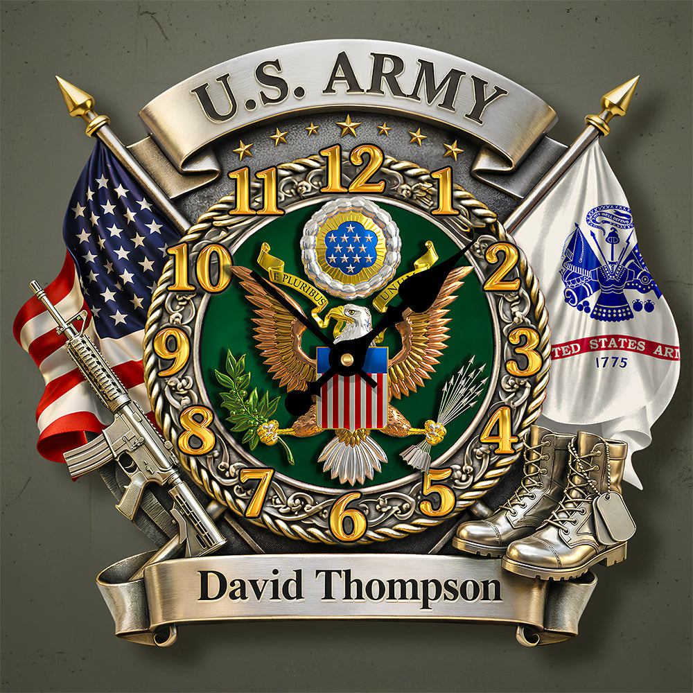 Honor The Past - Custom Veteran Wall Clock - Perfect Gift for Military Heroes Hanging Wall Clock PopCulturePrints