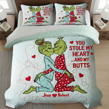 Load image into Gallery viewer, You Stole My Heart ...and My Butts - Humorous Romantic Couple Quilt Bed Set Bedding Set PopCulturePrints
