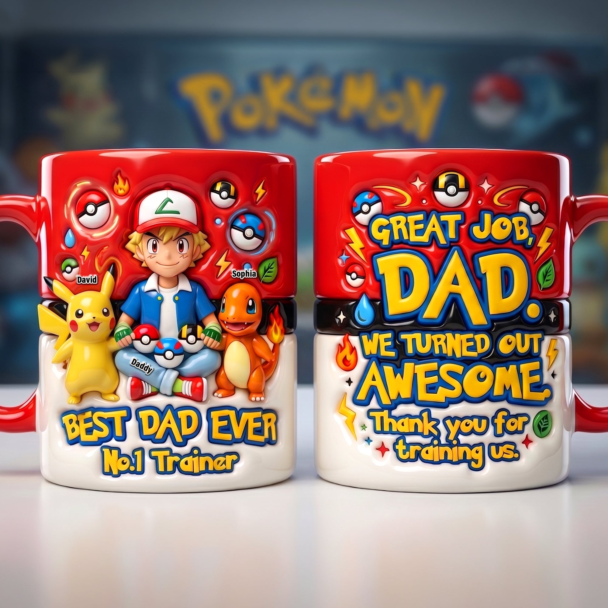Best Dad Ever - No.1 Trainer Ceramic Mug, Personalized Gift for Dad Coffee Mug PopCulturePrints