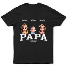 Load image into Gallery viewer, “Proud Papa: Personalized Fun with Kids’ Names” - Custom T-Shirt for Grandpa T-shirt PopCulturePrints
