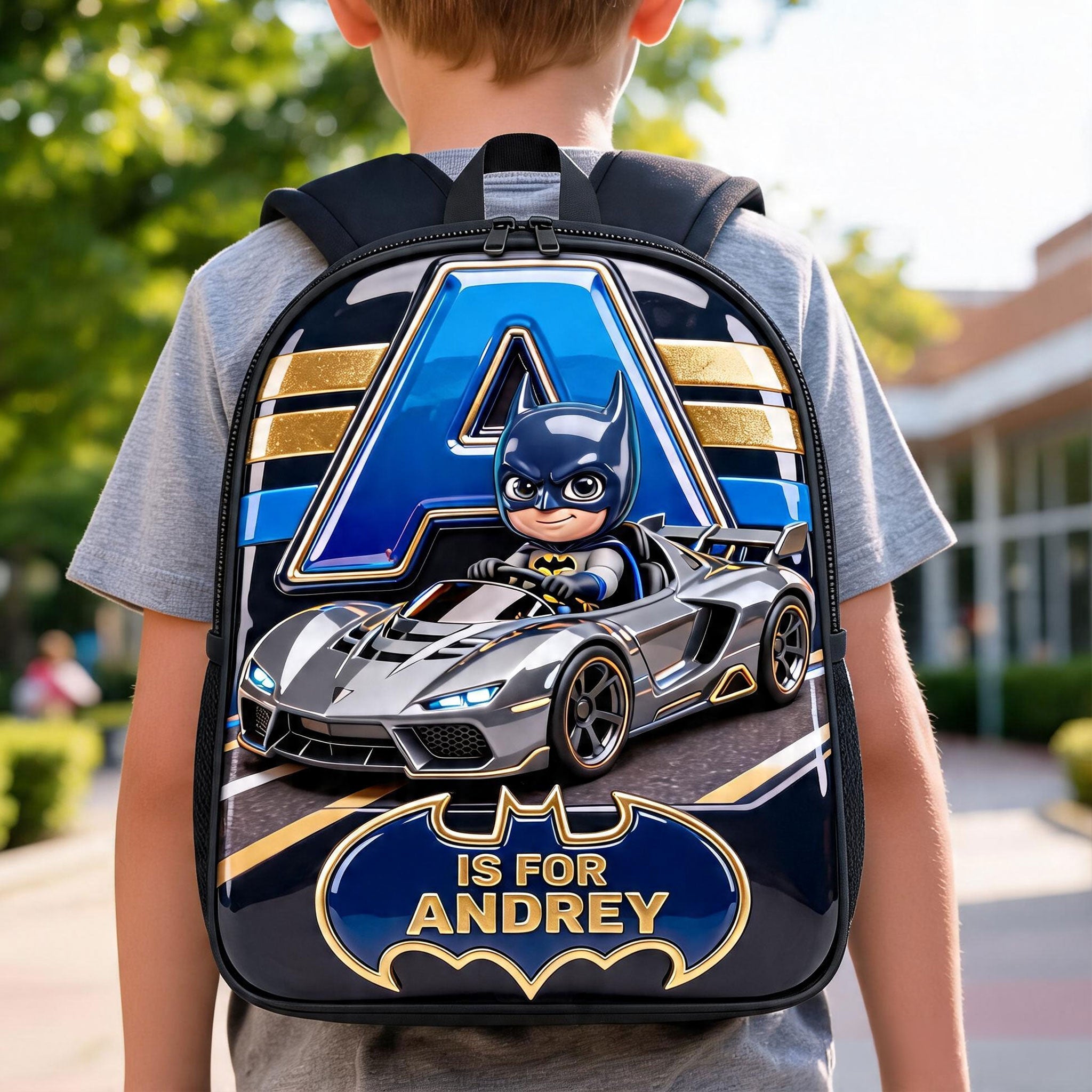 Racing To Back To School - Personalized School Bag for Kids Backpack PopCulturePrints