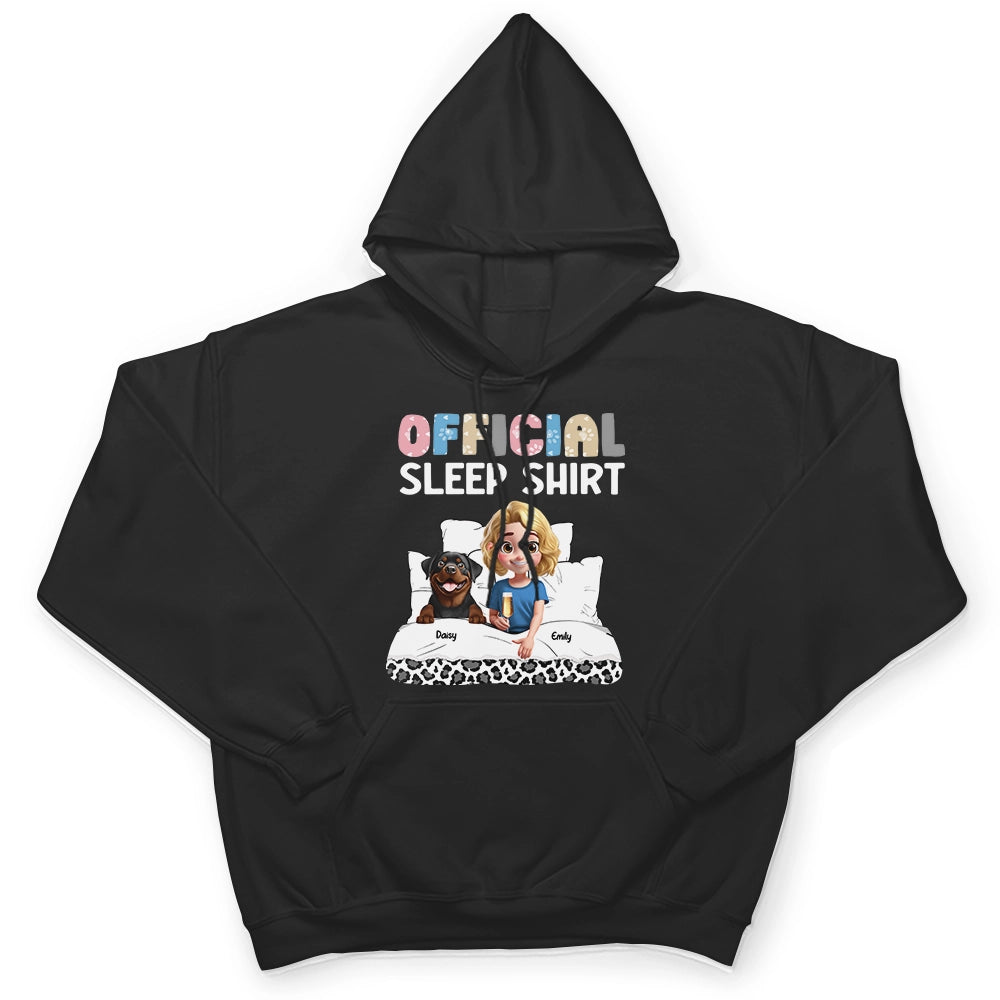 “Official Dog Mom: Because Sleep is a Must!” - Personalized Sleep Shirt - Gift for Mom, Grandma & Dog Lovers T-shirt PopCulturePrints
