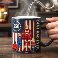 Load image into Gallery viewer, “Celebrate 250 Years of Greatness” - Best Dad Ever Magic Coffee Mug - Personalized Gift for Dad, Grandpa, and More Coffee Mug PopCulturePrints
