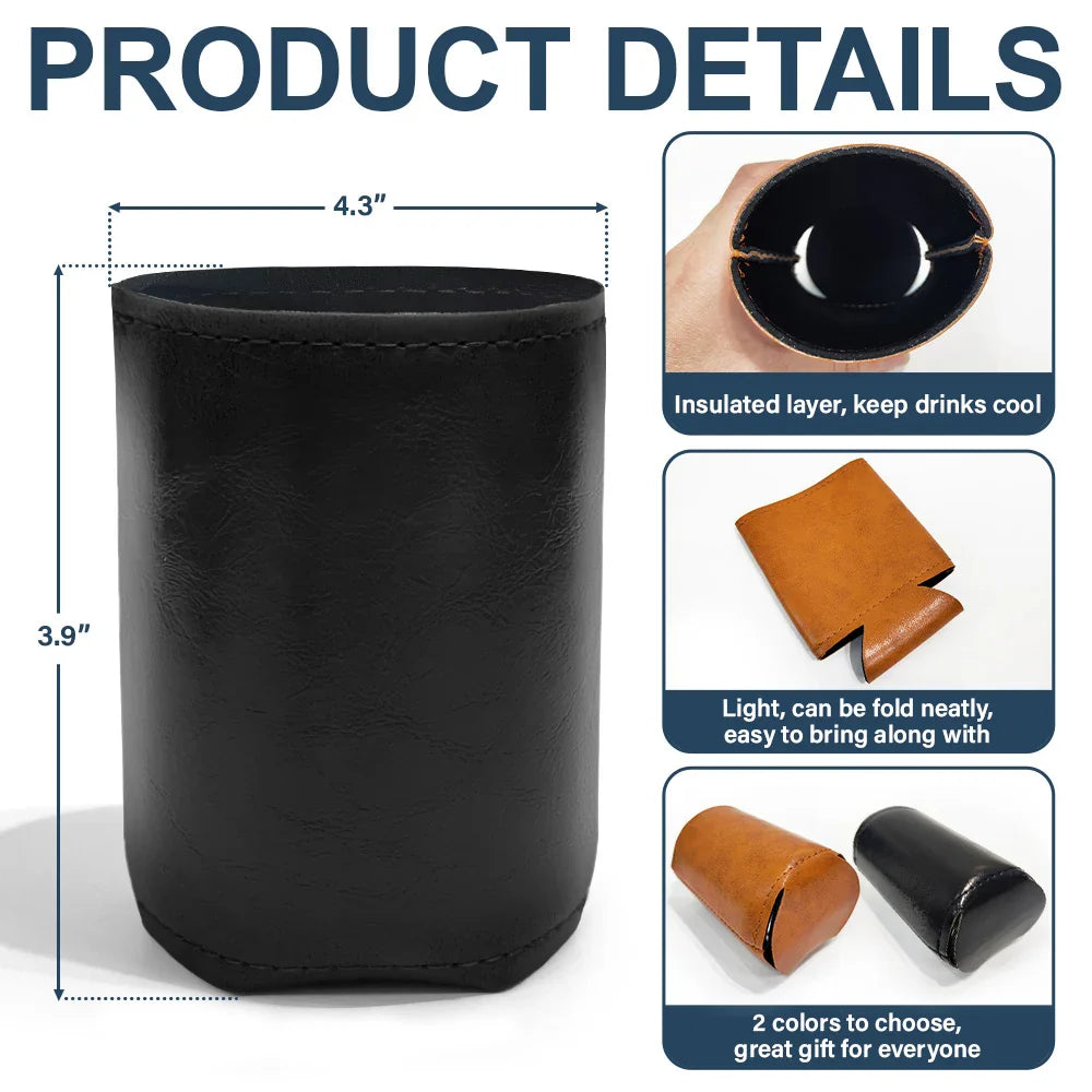 You & Me - Promise Always By Your Side - Personalized Leather Can Cooler Leather Can Cooler PopCulturePrints