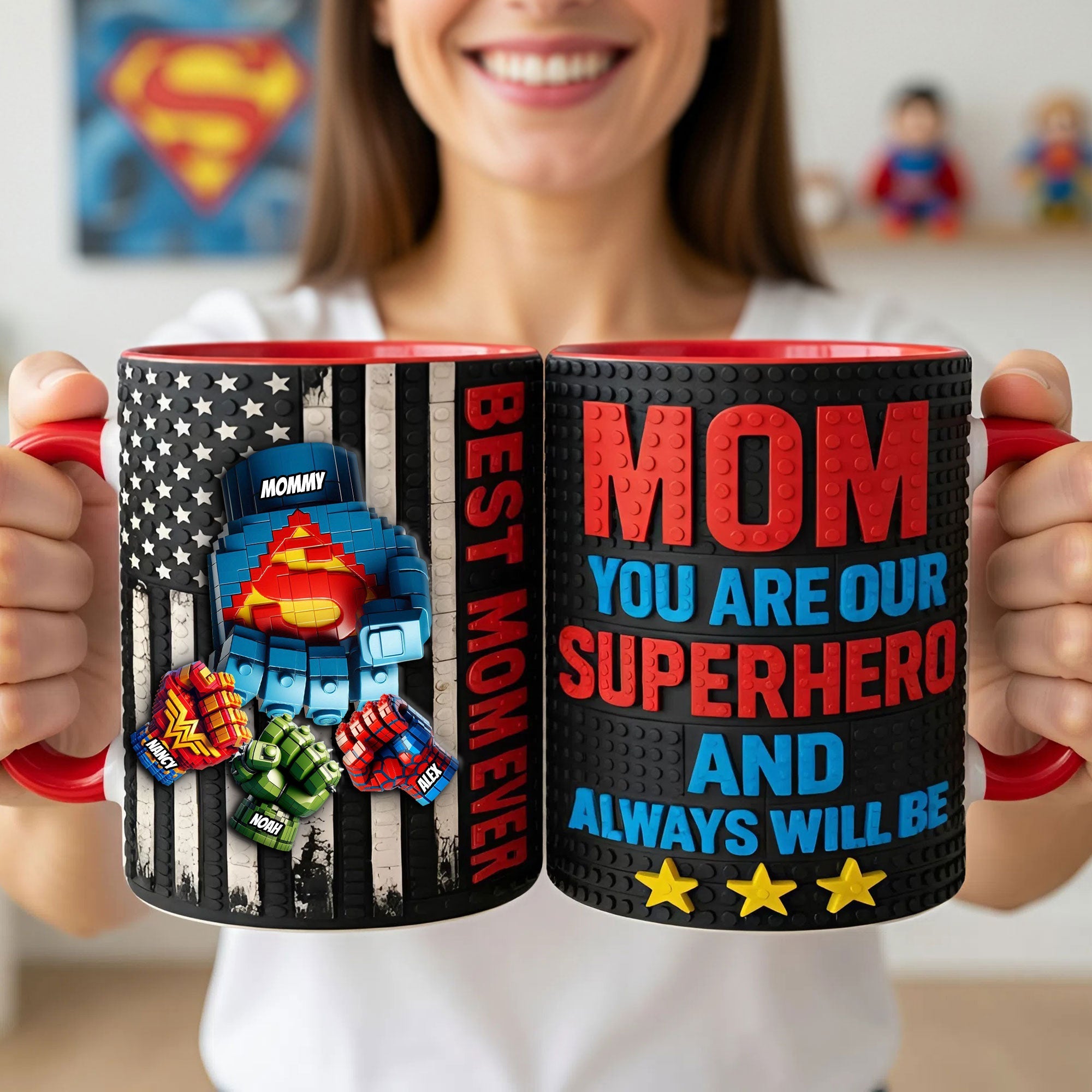 “Mom, You Are Our Superhero!” - Personalized Coffee Mug for Mother's Day Coffee Mug PopCulturePrints