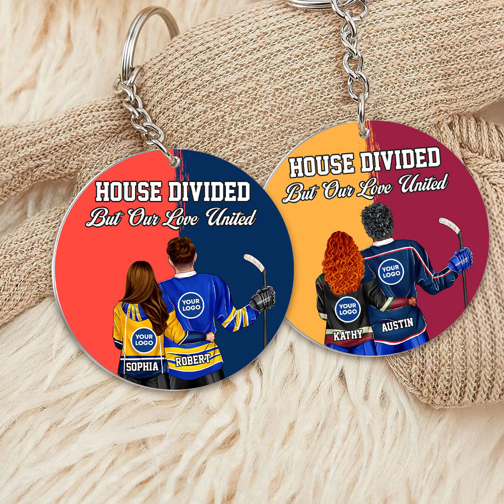 Custom Hockey Couple Keychain - Unique & Meaningful Valentine's Day Gifts Keychains PopCulturePrints