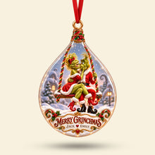 Load image into Gallery viewer, Merry Grinchmas Kissing Couple Ornament - Personalized Christmas Gift for Couples
