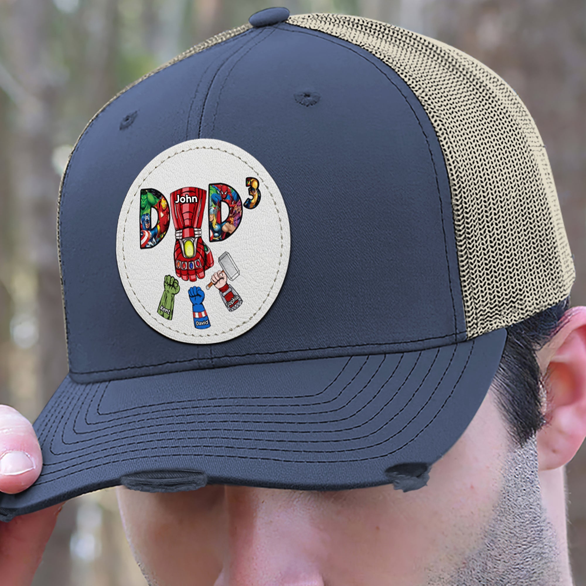 Custom 'Super Dad' Distressed Cap - Father's Day Gift Caps PopCulturePrints