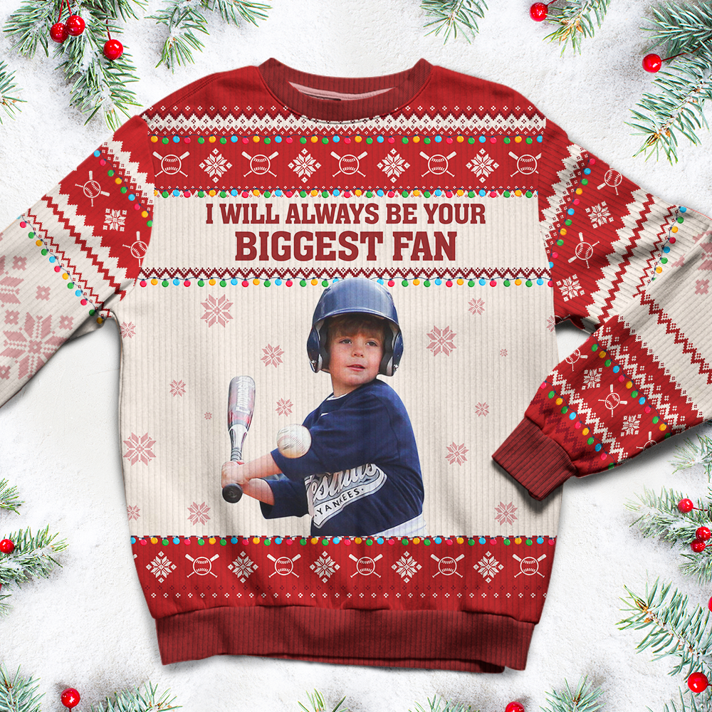 Personalized Baseball Kids Christmas Sweater