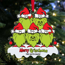 Load image into Gallery viewer, Personalized Grinch Family Christmas Ornament Ornament PopCulturePrints
