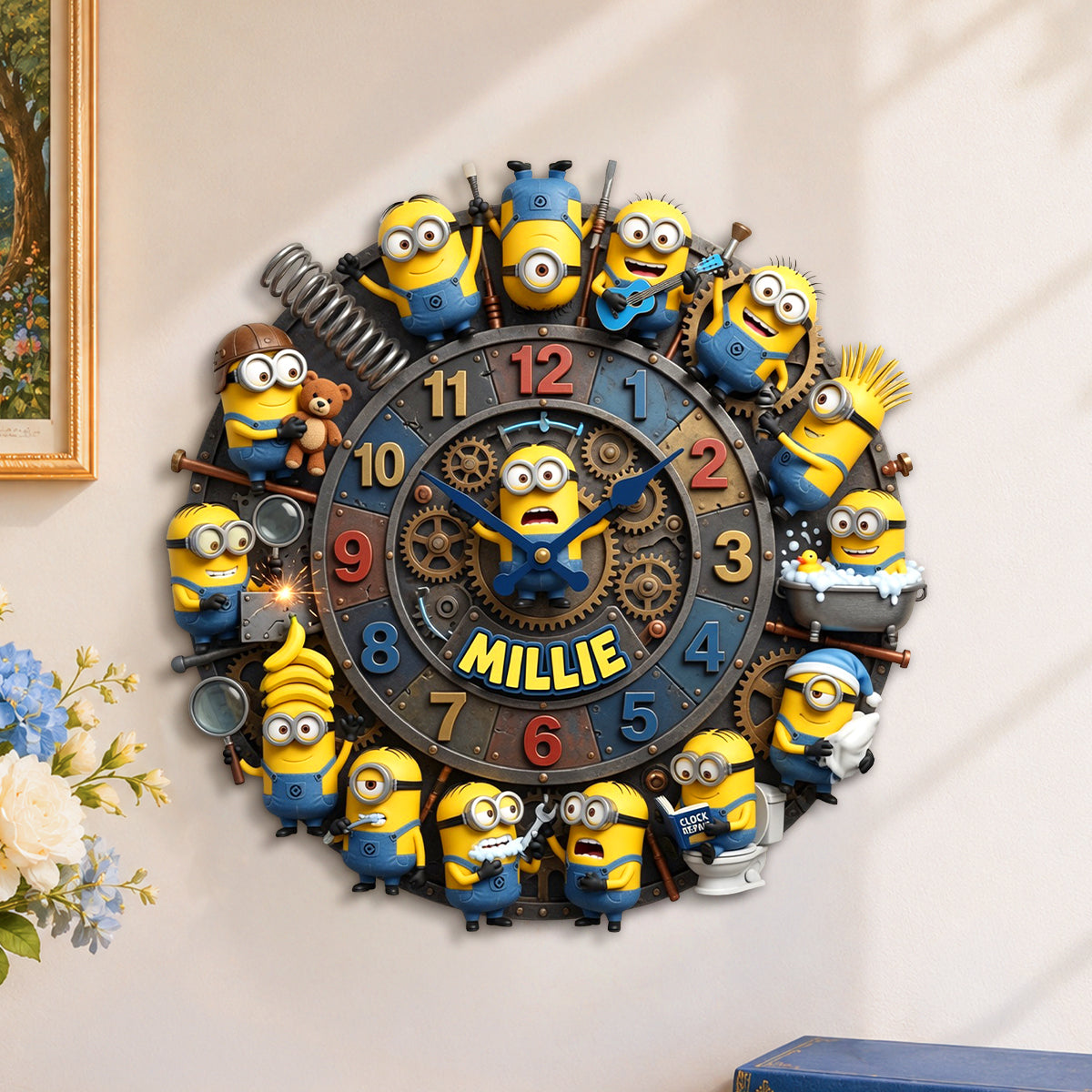 Banana Buddies Acrylic Hanging Wall Clock - Personalized Gift for Fun Lovers