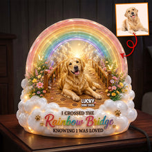 Load image into Gallery viewer, I Crossed The Rainbow Bridge - Custom Photo Memorial Lightbox for Dog Lovers
