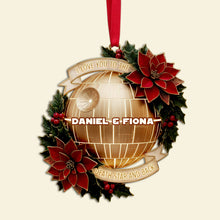 Load image into Gallery viewer, I Love You to the Death Star and Back - Personalized Christmas Ornament for Couples Ornament PopCulturePrints
