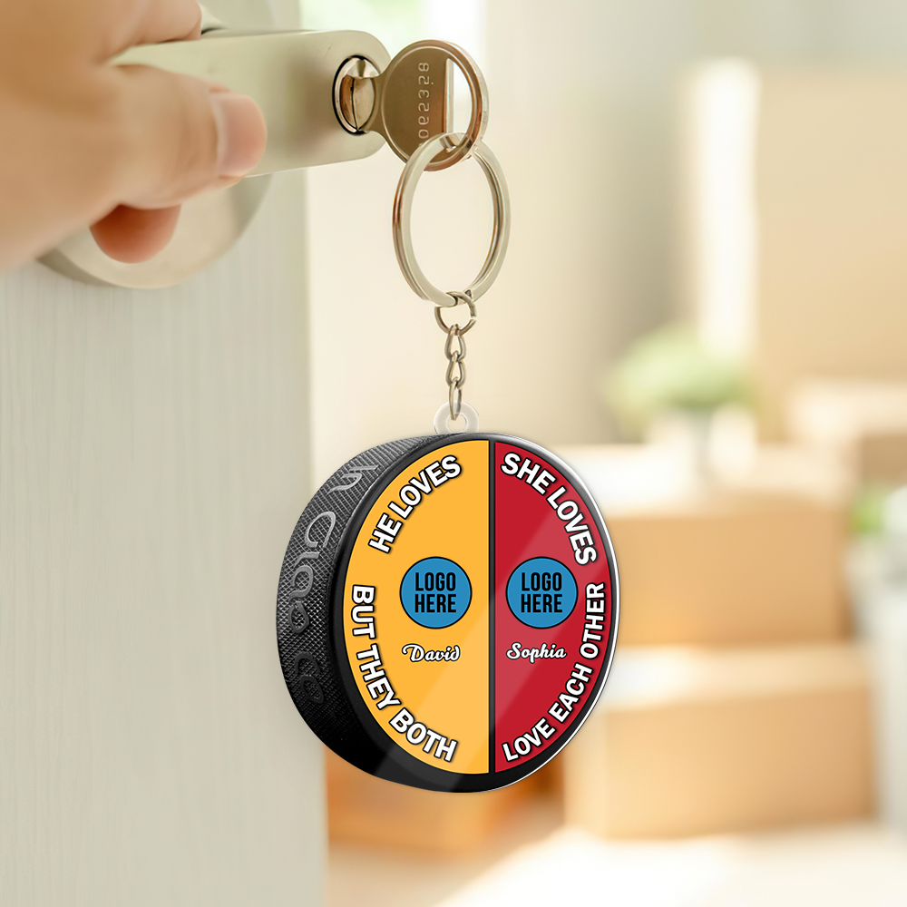 Personalized Ice Hockey Ornament for Couples - Valentine's Day Gifts - Christmas Gift Ornament PopCulturePrints