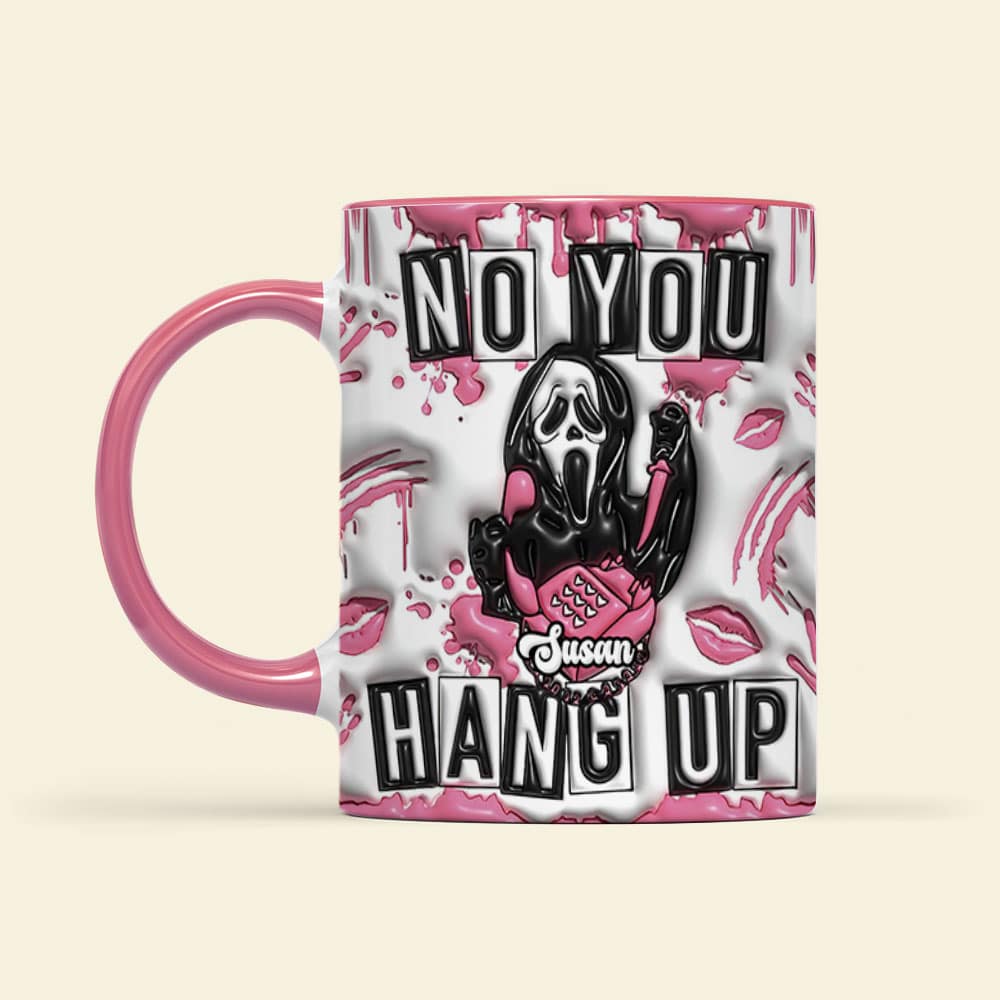 Custom Horror Fan Halloween Mug - Pink Scream Coffee Mug PopCulturePrints