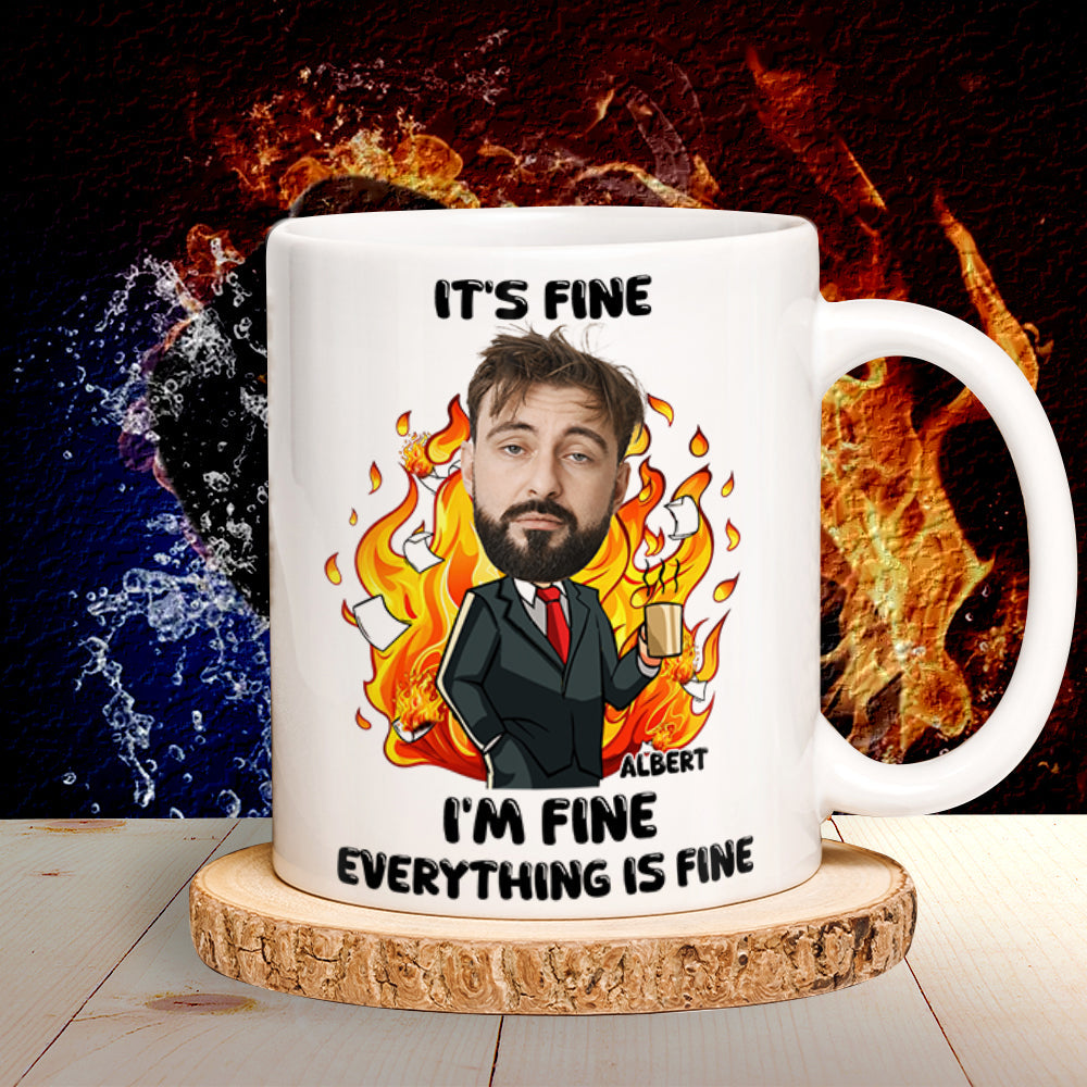 Everything Is Fine Mug - Personalized Gift for Office Workers Coffee Mug PopCulturePrints